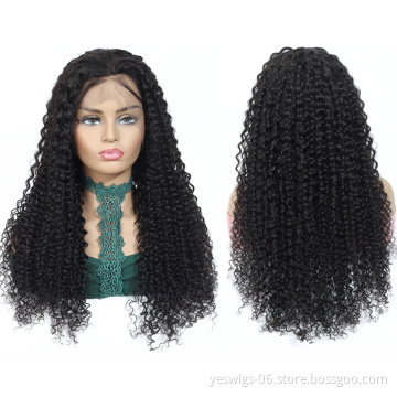 Cheap Malaysian Human Hair Lace Front Wig With Baby Hair Unprocessed Raw Virgin Cuticle Aligned 360 Lace Frontal Wig Kinky Curly